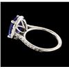 Image 3 : 3.25 ctw Tanzanite and Diamond Ring - 14KT White Gold