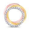Image 1 : 1/5 CTW Round Diamond Triple Circle Pendant 10kt Tri-Tone Gold - REF-18F3M