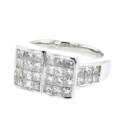 2.59 CTW Princess Diamond Ring 14K White Gold - REF-321M6F
