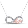 Image 1 : 1/10 CTW Round Diamond Infinity Hope Rose-tone Pendant 10kt White Gold - REF-15F5M