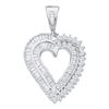 Image 1 : 7/8 CTW Round Diamond Heart Pendant 14kt White Gold - REF-41T9K
