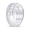 Image 3 : 2 CTW Mens Round Diamond Single Row Fluted Wedding Ring 14kt White Gold - REF-299F9M