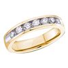Image 1 : 3/4 CTW Round Diamond Channel-set 4mm Wedding Ring 14kt Yellow Gold - REF-69K3R