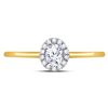 Image 2 : 1/3 CTW Oval Diamond Solitaire Stackable Ring 10kt Yellow Gold - REF-41X9T