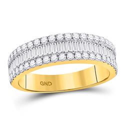 1 CTW Baguette Diamond Fashion Anniversary Ring 14kt Yellow Gold - REF-71N9Y