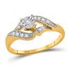 Image 1 : 1/6 CTW Round Diamond Solitaire Bridal Wedding Engagement Ring 10kt Yellow Gold - REF-18W3F