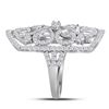 Image 3 : 1 & 5/8 CTW Round Diamond Vintage-style Knuckle Ring 14kt White Gold - REF-171A6N