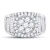 Image 2 : 1 & 7/8 CTW Round Diamond Cluster Bridal Wedding Engagement Ring 14kt White Gold - REF-143W9F