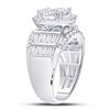 Image 3 : 1 & 7/8 CTW Round Diamond Cluster Bridal Wedding Engagement Ring 14kt White Gold - REF-143W9F
