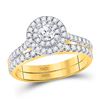 Image 1 : 1 CTW Round Diamond Bridal Wedding Engagement Ring 14kt Yellow Gold - REF-90K3R
