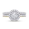Image 2 : 1 CTW Round Diamond Bridal Wedding Engagement Ring 14kt Yellow Gold - REF-90K3R