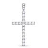 Image 1 : 1/4 CTW Round Diamond Cross Faith Pendant 14kt White Gold - REF-20F9M