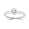 Image 1 : 1/5 CTW Round Diamond Cluster Bridal Wedding Engagement Ring 14kt White Gold - REF-24M3A