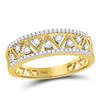 Image 1 : 1/3 CTW Round Diamond Zigzag Ring 10kt Yellow Gold - REF-27X5T