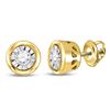 Image 1 : 1/10 CTW Round Diamond Miracle Solitaire Earrings 10kt Yellow Gold - REF-11R9H
