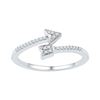 Image 1 : 1/12 CTW Round Diamond Bisected Arrow Ring 10kt White Gold - REF-10X8T