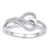 Image 1 : 1/6 CTW Round Diamond Heart Infinity Ring 10kt White Gold - REF-16M8A