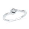 Image 1 : 1/6 CTW Round Diamond Solitaire Bridal Wedding Engagement Ring 10kt White Gold - REF-15N5Y
