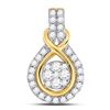 Image 1 : 1/2 CTW Round Diamond Cluster Pendant 10kt Yellow Gold - REF-33K6R