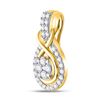 Image 2 : 1/2 CTW Round Diamond Cluster Pendant 10kt Yellow Gold - REF-33K6R