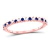 Image 1 : 1/5 CTW Round Blue Sapphire Diamond Stackable Ring 10kt Rose Gold - REF-11R9H