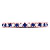 Image 2 : 1/5 CTW Round Blue Sapphire Diamond Stackable Ring 10kt Rose Gold - REF-11R9H
