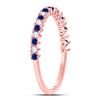 Image 3 : 1/5 CTW Round Blue Sapphire Diamond Stackable Ring 10kt Rose Gold - REF-11R9H