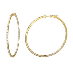 3.37 CTW Diamond Earrings 14K Yellow Gold - REF-195N3Y