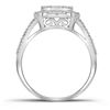 Image 2 : 1/2 CTW Round Diamond Cluster Bridal Wedding Engagement Ring 10kt White Gold - REF-45N3Y