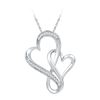 Image 1 : 1/10 CTW Round Diamond Double Entwined Heart Pendant 10kt White Gold - REF-11Y4X