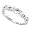 Image 1 : 1/12 CTW Round Diamond Woven Twist Ring 10kt White Gold - REF-8M4A