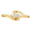 Image 1 : 1/10 CTW Round Diamond Round Swirl Promise Bridal Ring 10kt Yellow Gold - REF-9X6T