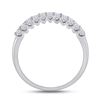 Image 3 : 1 CTW Round Diamond Triple Row Chevron Ring 14kt White Gold - REF-63F5M