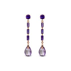 Genuine 8.6 ctw Amethyst Earrings 14KT Rose Gold - REF-43X3M