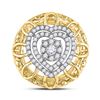 Image 1 : 1/3 CTW Round Diamond Filigree Heart Pendant 14kt Two-tone Gold - REF-34A8N
