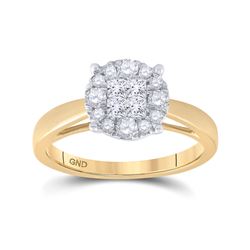 1/2 CTW Princess Diamond Bridal Wedding Engagement Ring 14kt Yellow Gold - REF-57N3Y