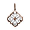 Image 1 : 1/2 CTW Round Brown Diamond Square Pendant 10kt White Gold - REF-22T8K