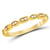 Image 1 : 1/10 CTW Round Diamond Geometric Stackable Ring 14kt Yellow Gold - REF-18H3W