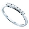 Image 1 : 1/5 CTW Round Pave-set Diamond Slender Wedding Ring 14kt White Gold - REF-18T3K