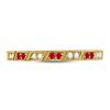 Image 2 : 1/4 CTW Round Ruby Diamond Milgrain Stackable Ring 10kt Yellow Gold - REF-18X3T