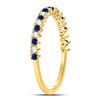 Image 3 : 1/5 CTW Round Blue Sapphire Diamond Stackable Ring 10kt Yellow Gold - REF-11K9R