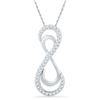 Image 1 : 1/10 CTW Round Diamond Vertical Double Infinity Pendant 10kt White Gold - REF-9A6N