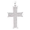 Image 1 : 1/2 CTW Mens Round Diamond Flared Roman Cross Charm Pendant 10kt White Gold - REF-27M5A