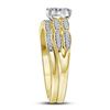 Image 2 : 1/4 CTW Round Diamond Cluster Bridal Wedding Engagement Ring 10kt Yellow Gold - REF-27K3R