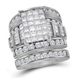 4 CTW Princess Diamond Bridal Wedding Engagement Ring 14kt White Gold - REF-371X9T