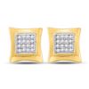 Image 1 : 1/10 CTW Round Diamond Kite Square Earrings 10kt Yellow Gold - REF-10X8T