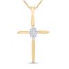 Image 1 : 1/12 CTW Round Diamond Cross Pendant 10kt Yellow Gold - REF-5A9N