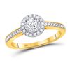 Image 1 : 3/8 CTW Round Diamond Solitaire Bridal Wedding Engagement Ring 14kt Yellow Gold - REF-45K5R