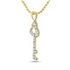 Image 2 : 1/6 CTW Round Diamond Trefoil Key Pendant 10kt Yellow Gold - REF-7M5A