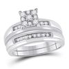 Image 2 : 1/3 CTW His & Hers Round Diamond Solitaire Matching Bridal Wedding Ring 10kt White Gold - REF-45A6N